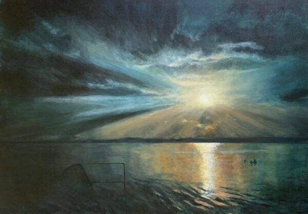 Földvári naplemente – 70x100cm, akril, vászon