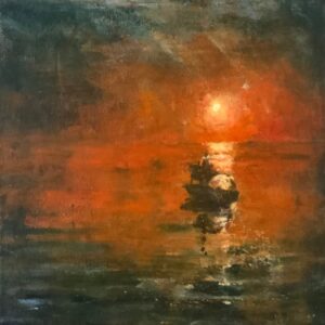 Laguna hangulat 1. – 20x20cm, akril, vászon