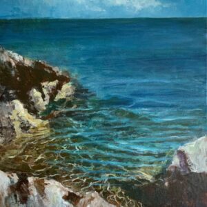 Sziklás – 46x38cm, akril, vászon