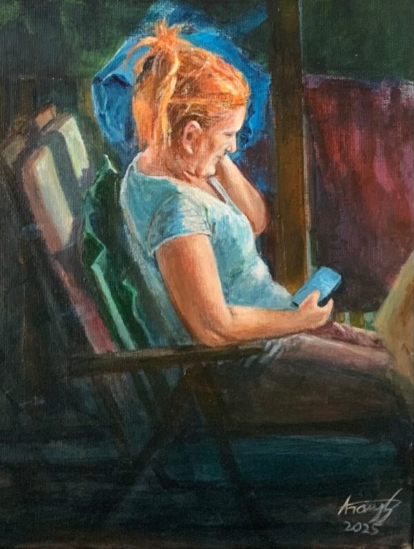 Telefon – 30x34cm, akril, vászon