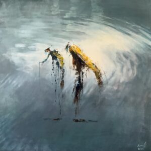 Rovarok a tavon 60x60 cm akril vászon