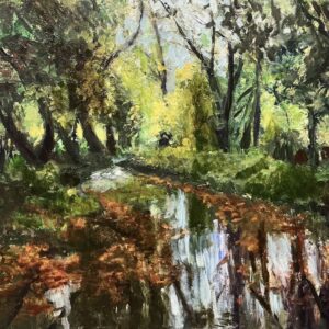 Őszi sziget bejáró 50x60 cm, olaj, vászon festmény