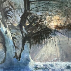 Téli fények 2. 70x100 cm, akril vászon festmény