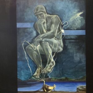 Transzcendens gondolkodó 100x100 cm akril, vászon festmény