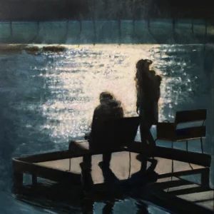 Fényes beszélgetés 60x50 cm akril, vászon