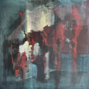 Bujkálók 70x70 cm akril, vászon