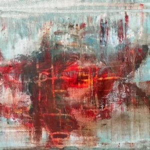 Narancs-vörös utak 30x40 cm akril, vászon
